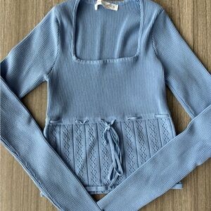 Altar'd State Blue Crew Neck Sweater